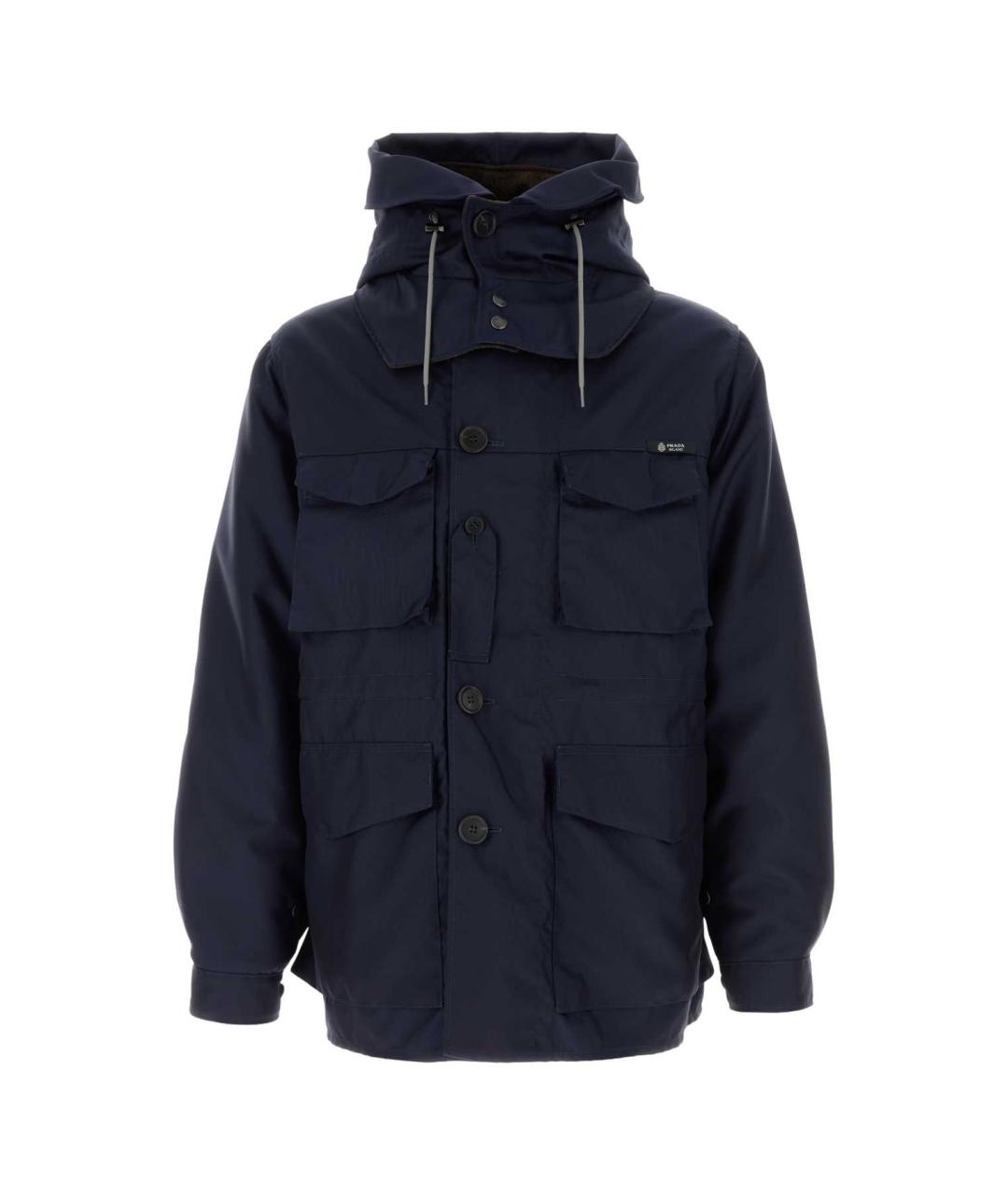 PRADA Темно-синяя шерстяная куртка, фото 1