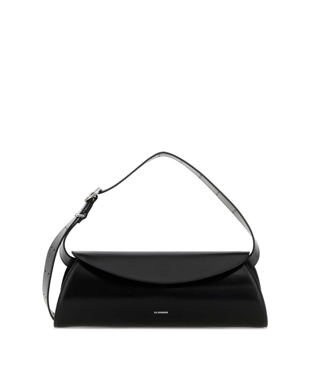 JIL SANDER Черная кожаная сумка на плечо, фото 1