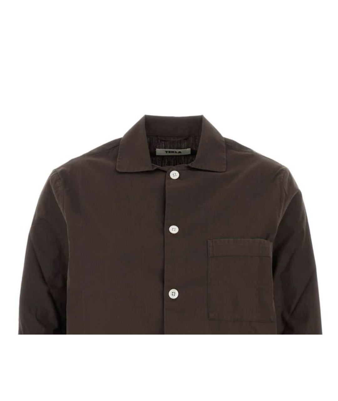 TEKLA Коричневая хлопковая рубашка, фото 3