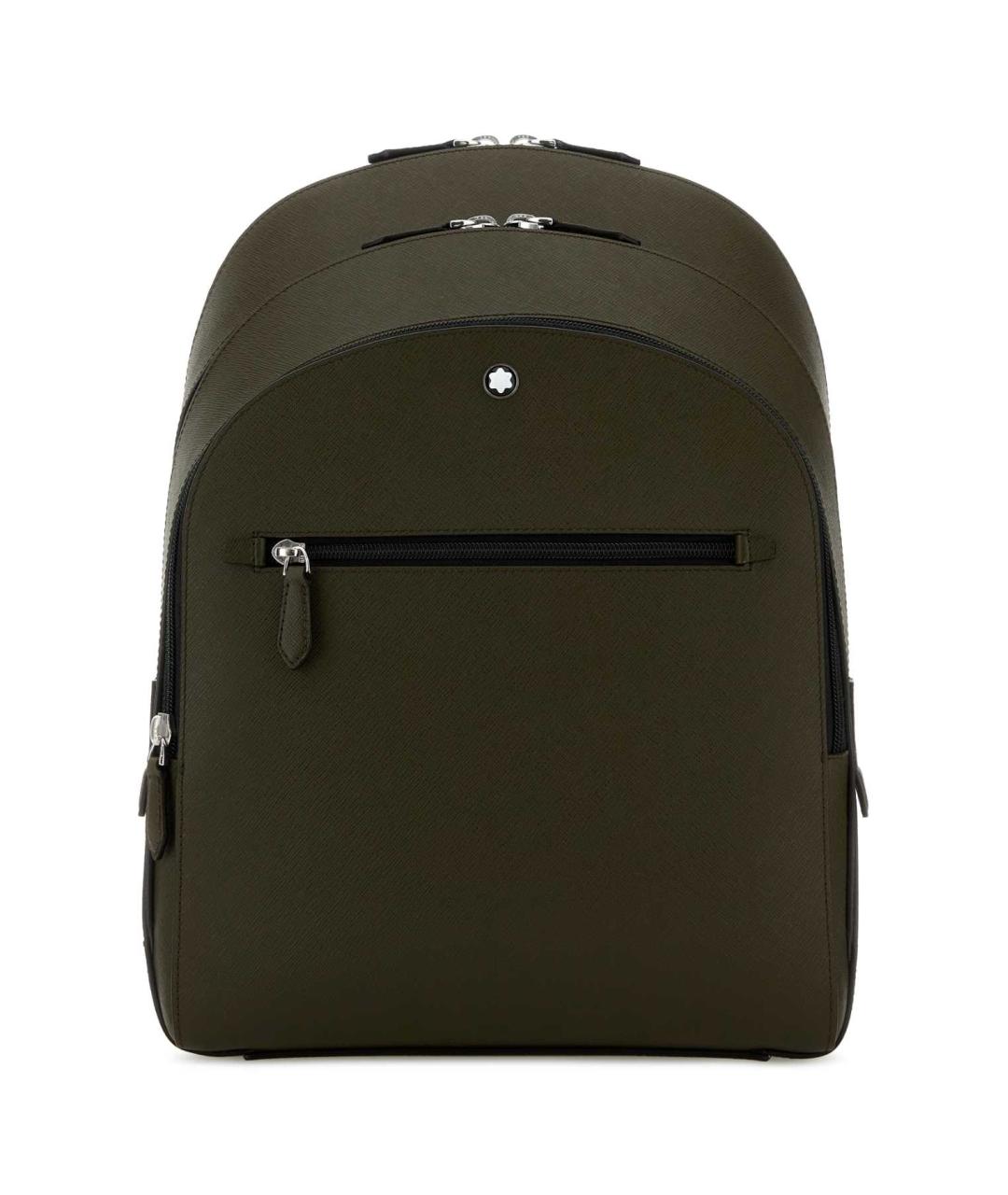 MONTBLANC Зеленый кожаный рюкзак, фото 1