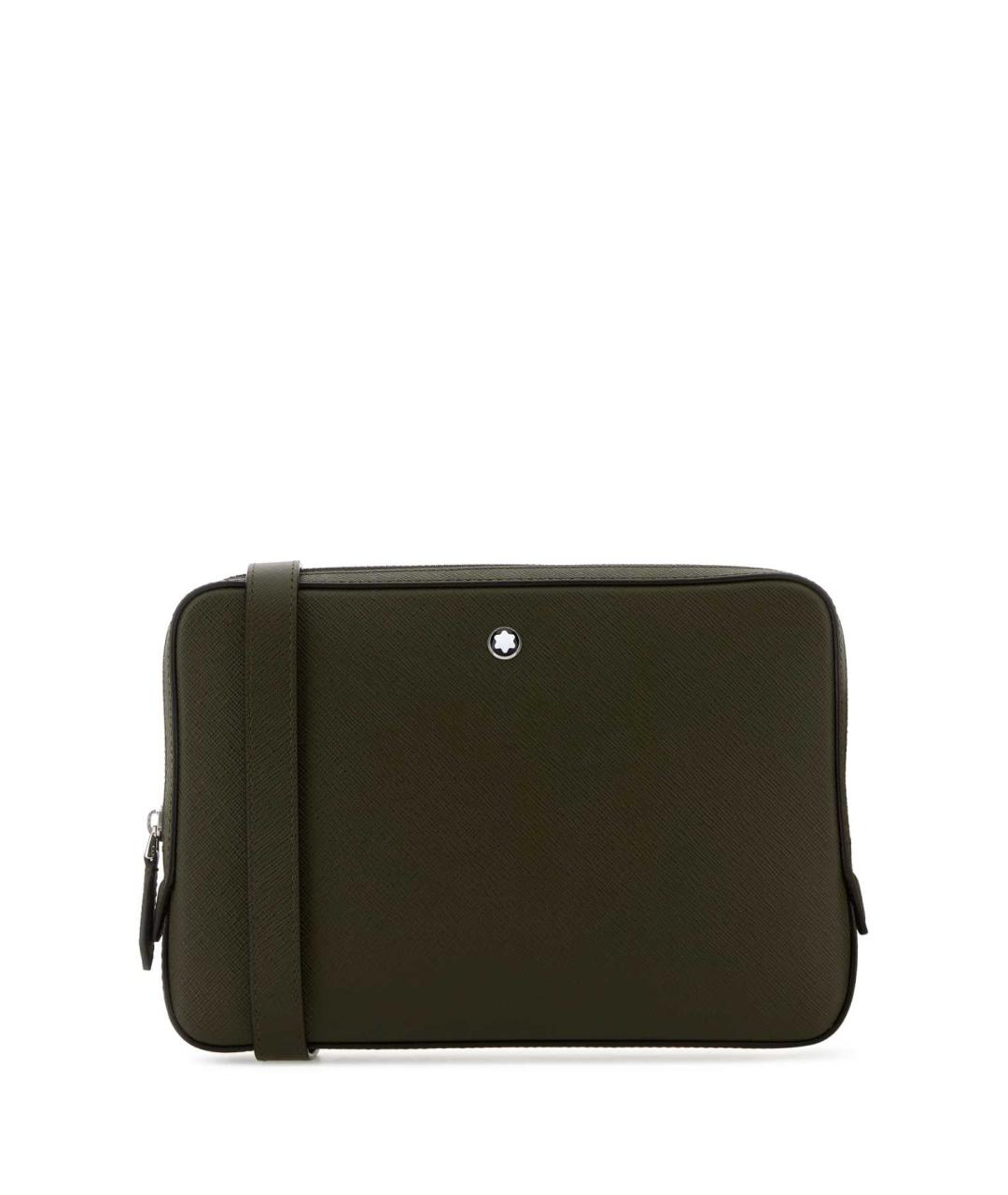 MONTBLANC Зеленая кожаная сумка на плечо, фото 1