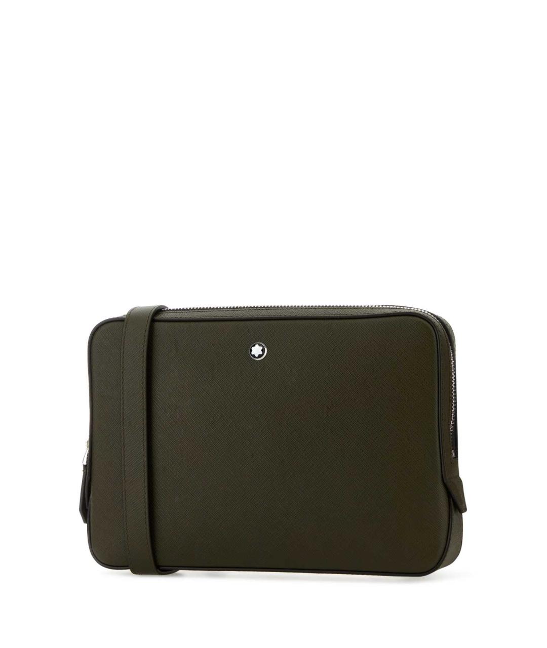 MONTBLANC Зеленая кожаная сумка на плечо, фото 2