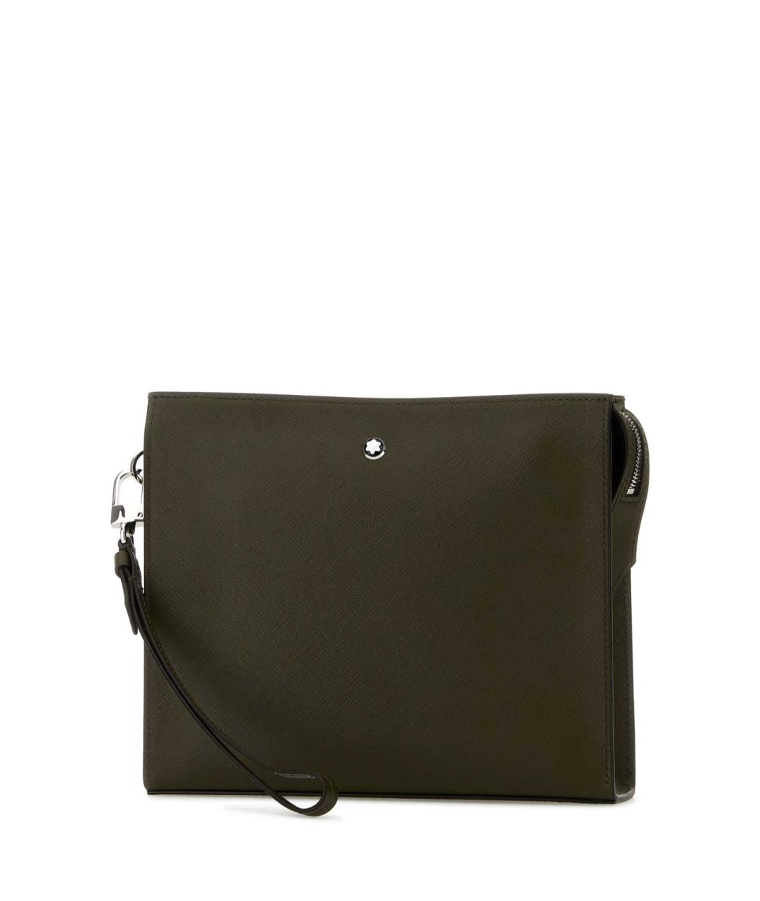 MONTBLANC Зеленая кожаная барсетка, фото 2