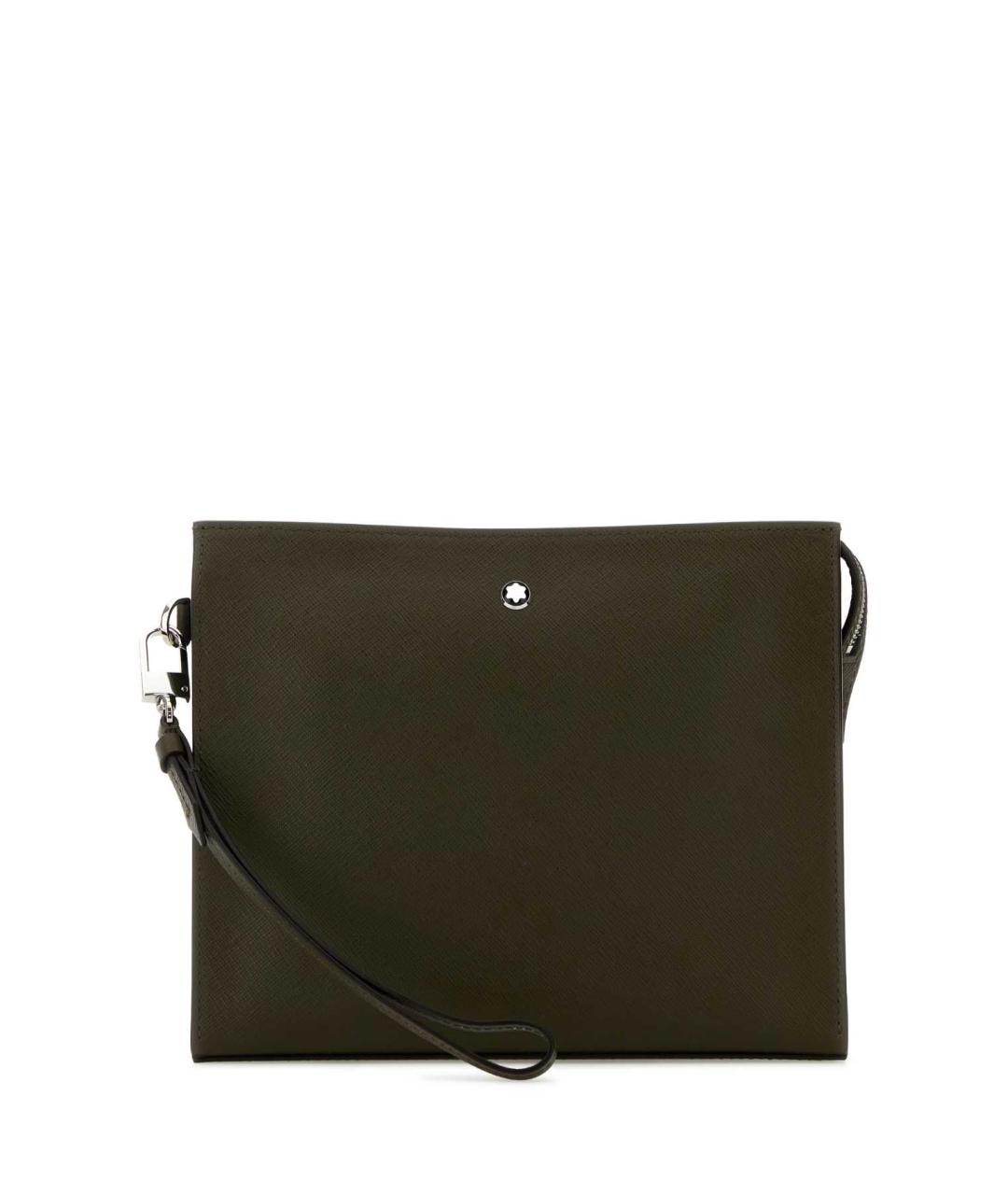 MONTBLANC Зеленая кожаная барсетка, фото 1