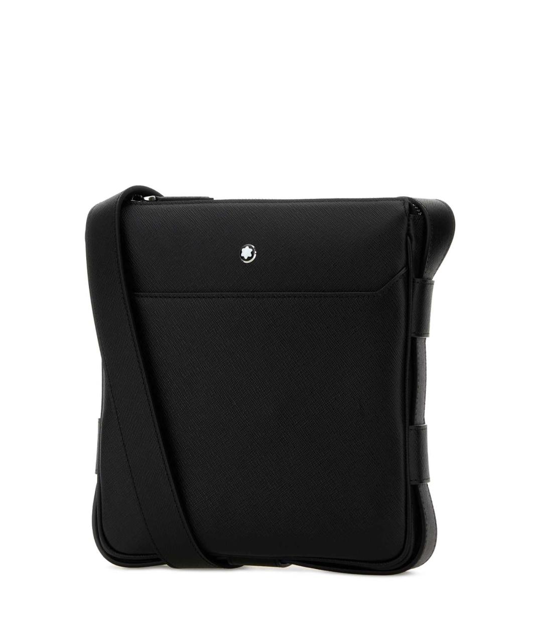 MONTBLANC Черная кожаная сумка на плечо, фото 2