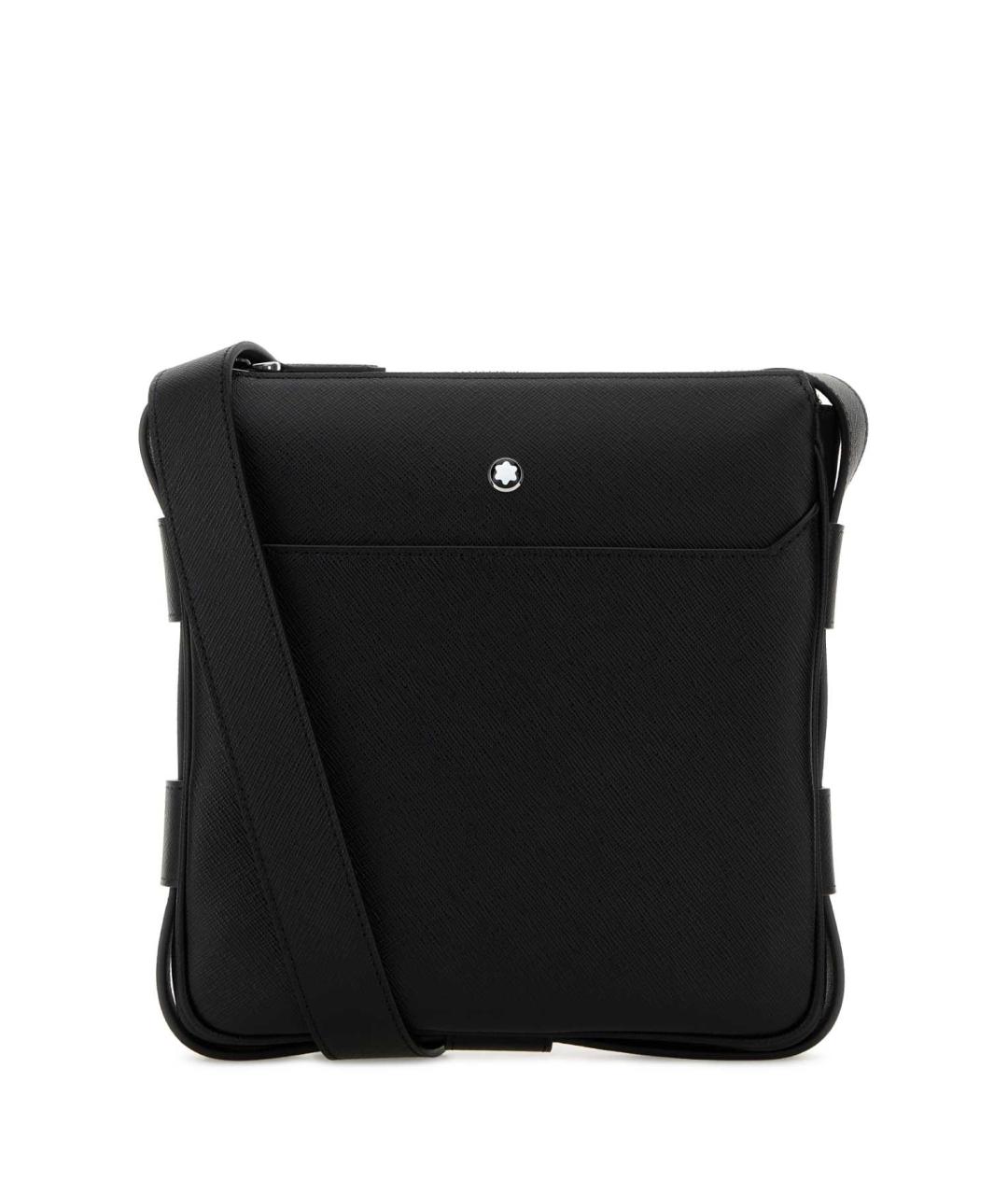 MONTBLANC Черная кожаная сумка на плечо, фото 1