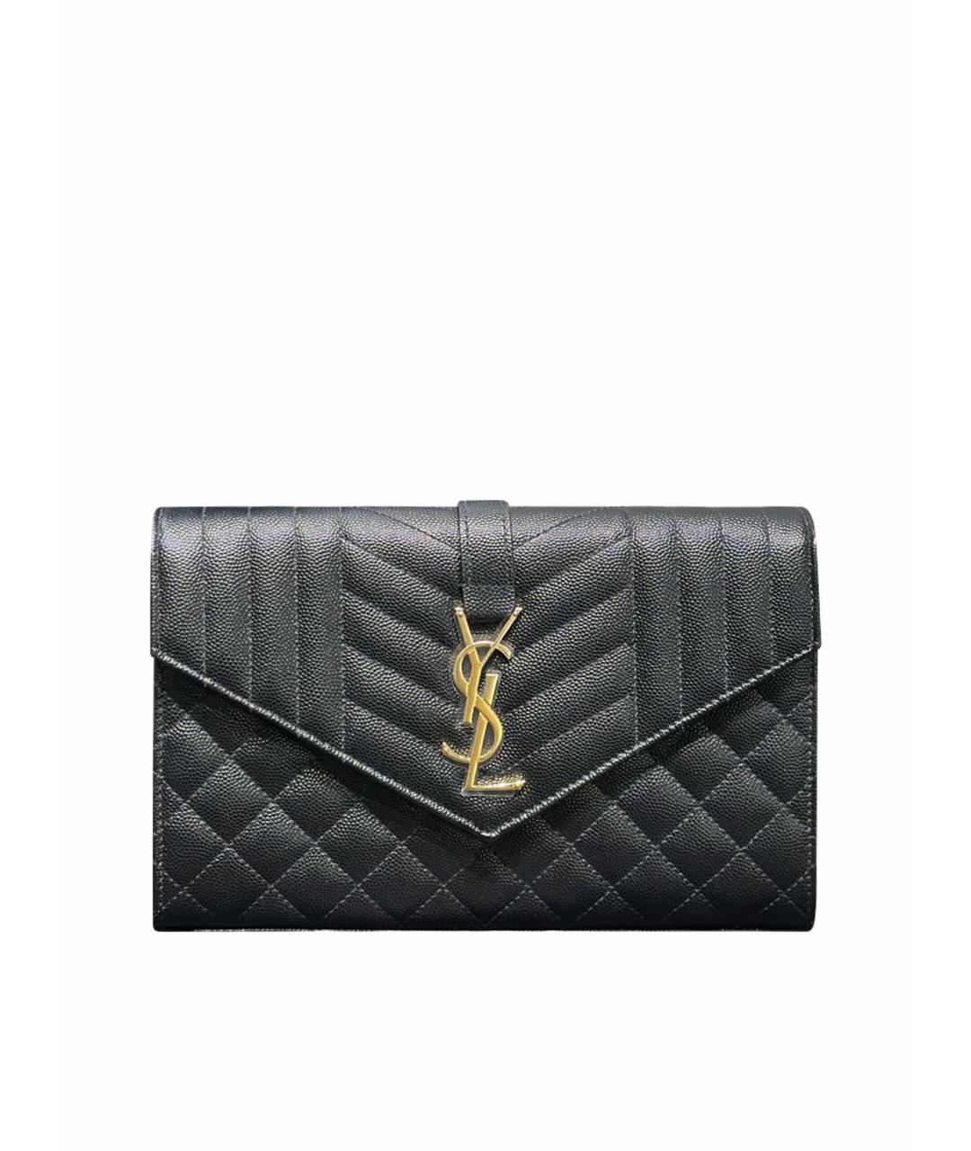 SAINT LAURENT Черная кожаная сумка через плечо, фото 1