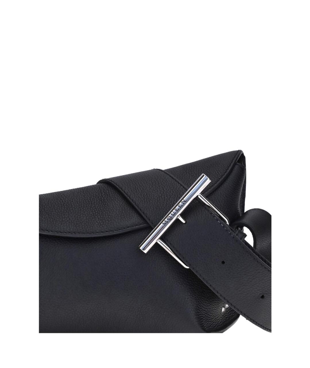 ALEXANDER MCQUEEN Черная кожаная сумка на плечо, фото 4