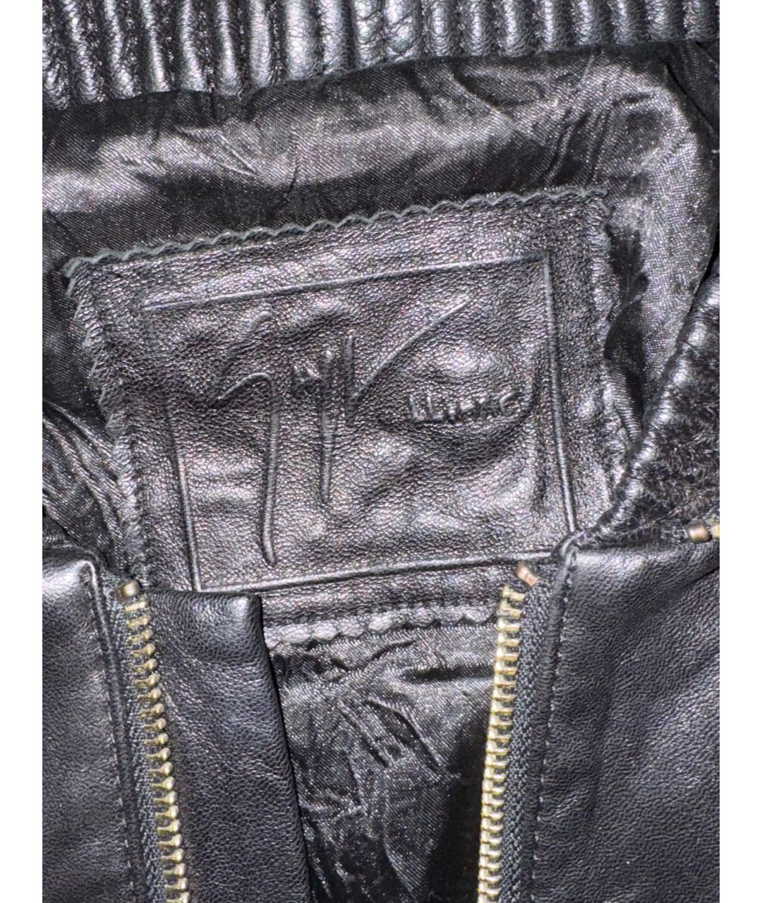 GIUSEPPE ZANOTTI DESIGN Черная кожаная куртка, фото 7