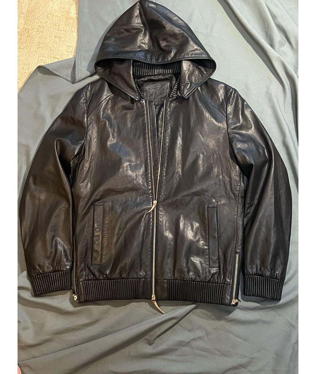 GIUSEPPE ZANOTTI DESIGN Черная кожаная куртка, фото 9