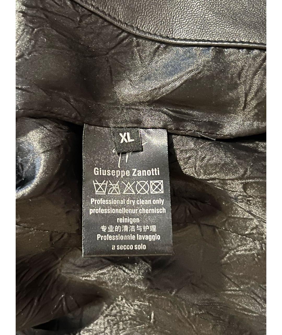 GIUSEPPE ZANOTTI DESIGN Черная кожаная куртка, фото 6