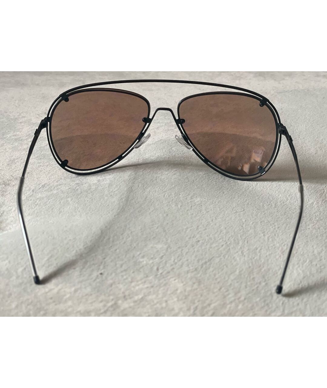 EMPORIO ARMANI Черные металлические солнцезащитные очки, фото 6