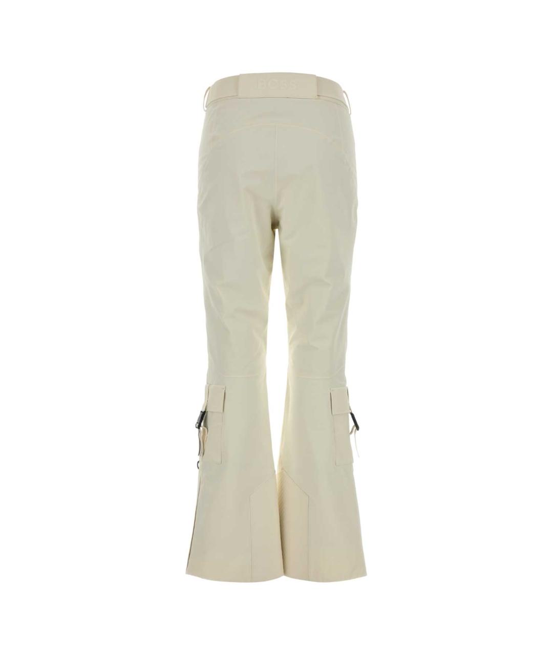 HUGO BOSS Бежевые полиэстеровые прямые брюки, фото 2