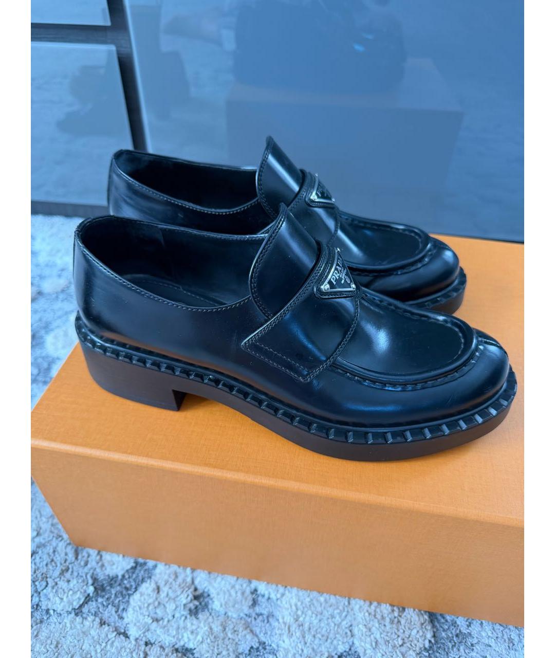 PRADA Черные кожаные лоферы, фото 6