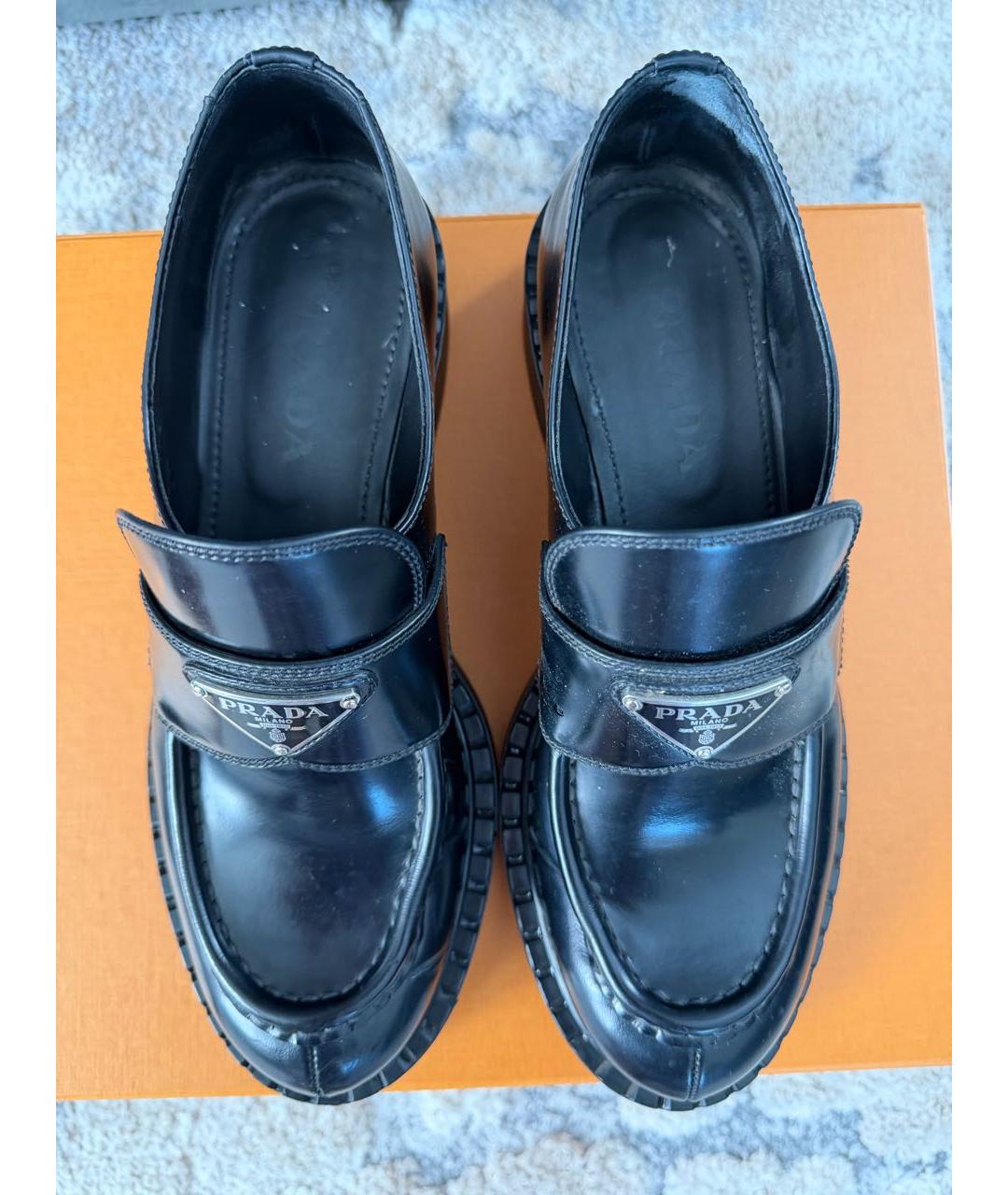 PRADA Черные кожаные лоферы, фото 3