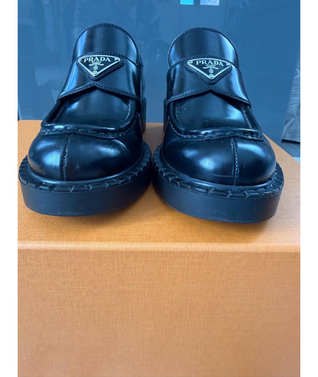 PRADA Черные кожаные лоферы, фото 2