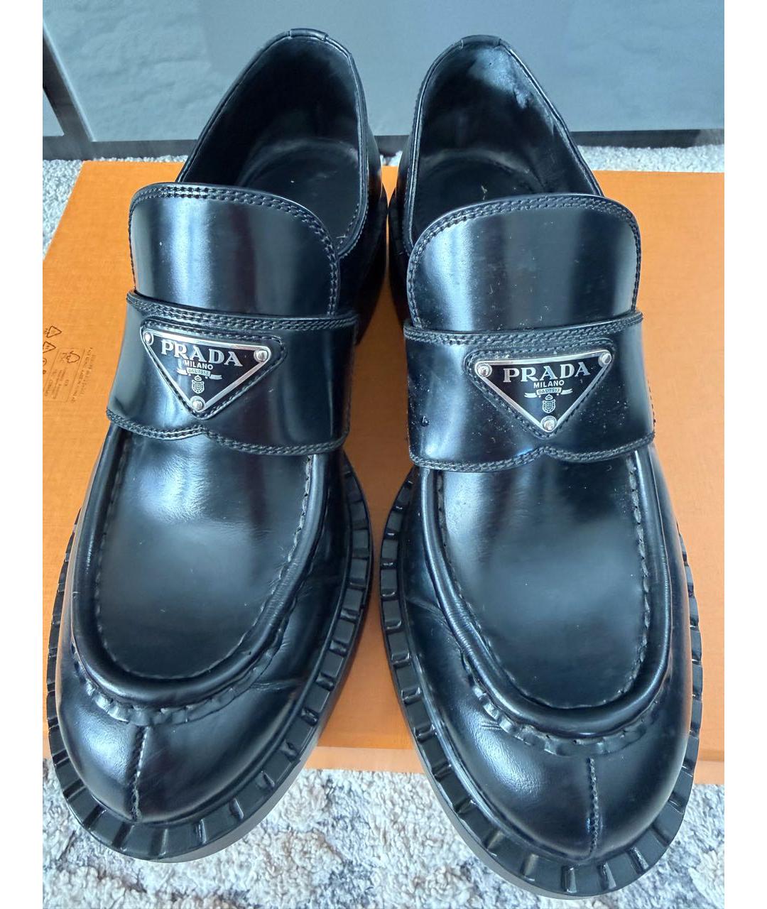 PRADA Черные кожаные лоферы, фото 7