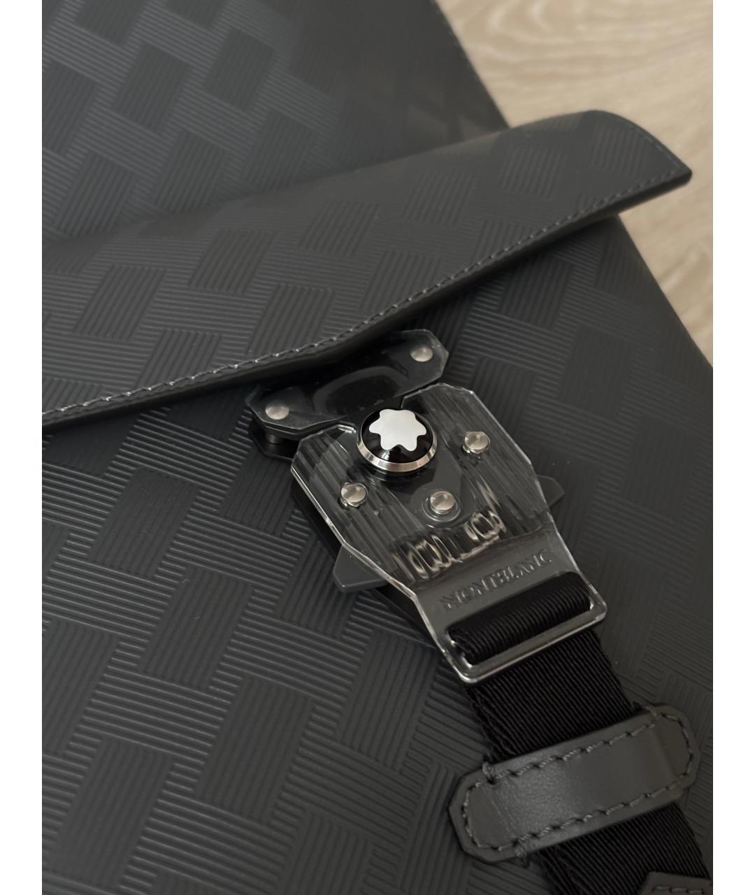 MONTBLANC Серый кожаный рюкзак, фото 5
