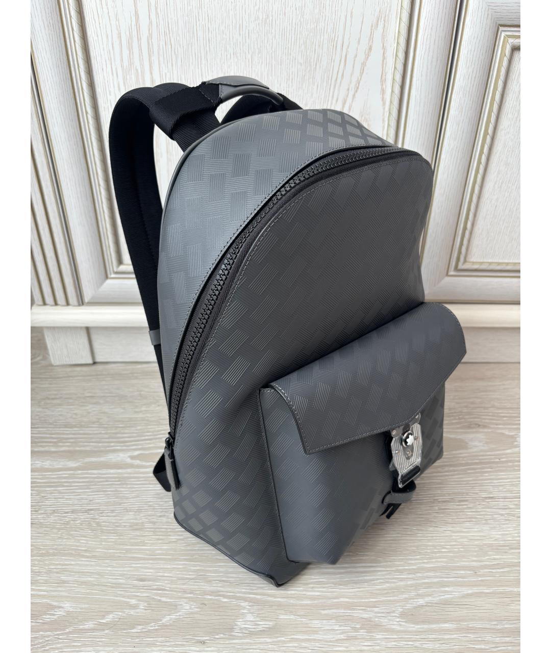 MONTBLANC Серый кожаный рюкзак, фото 2