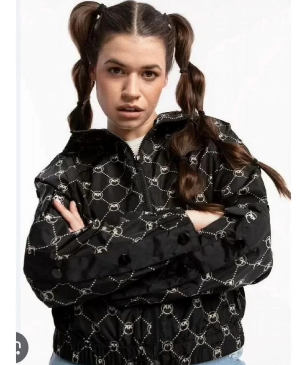 PINKO Черная полиэстеровая куртка, фото 2