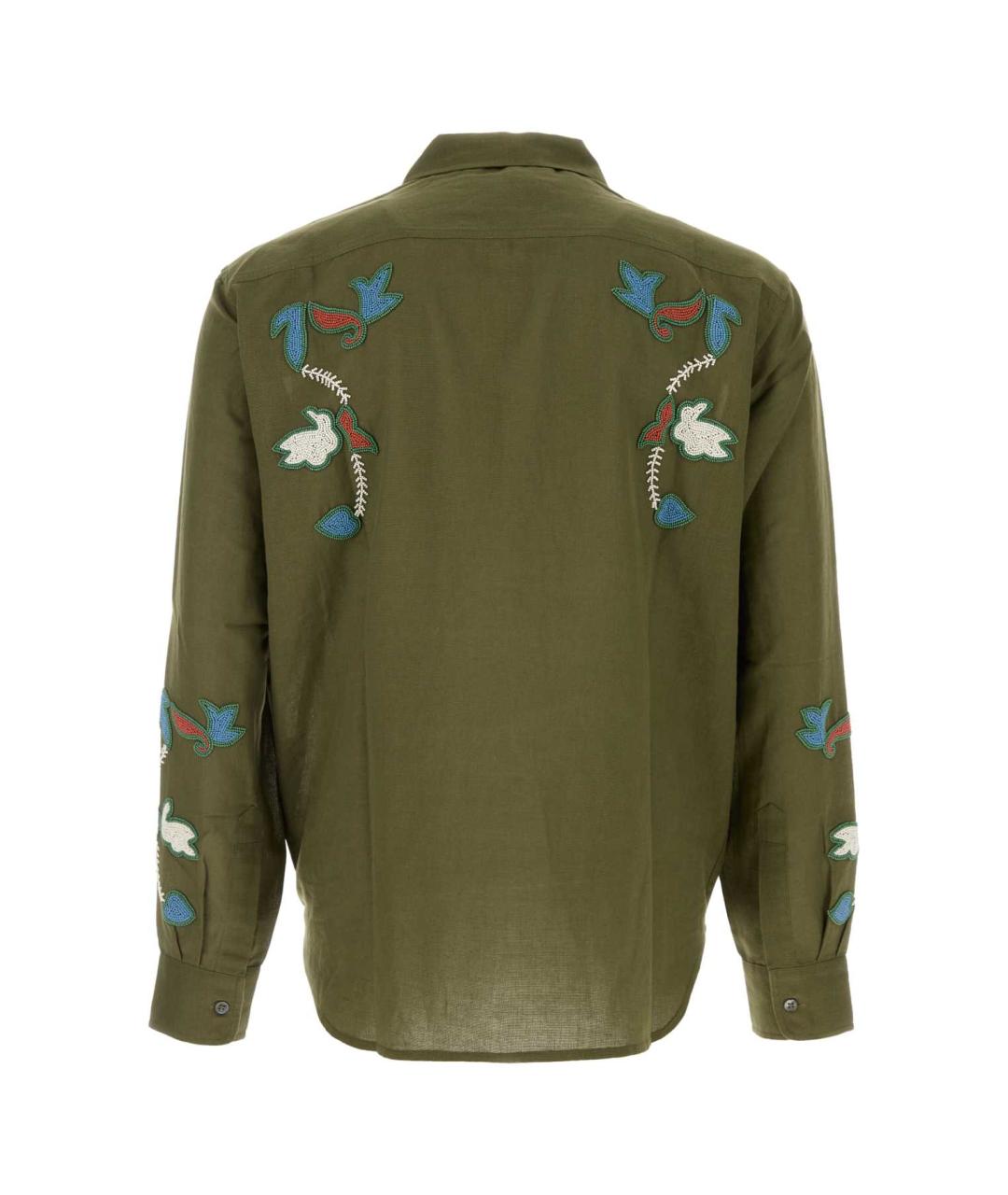 BAZISZT Зеленая хлопковая кэжуал рубашка, фото 2