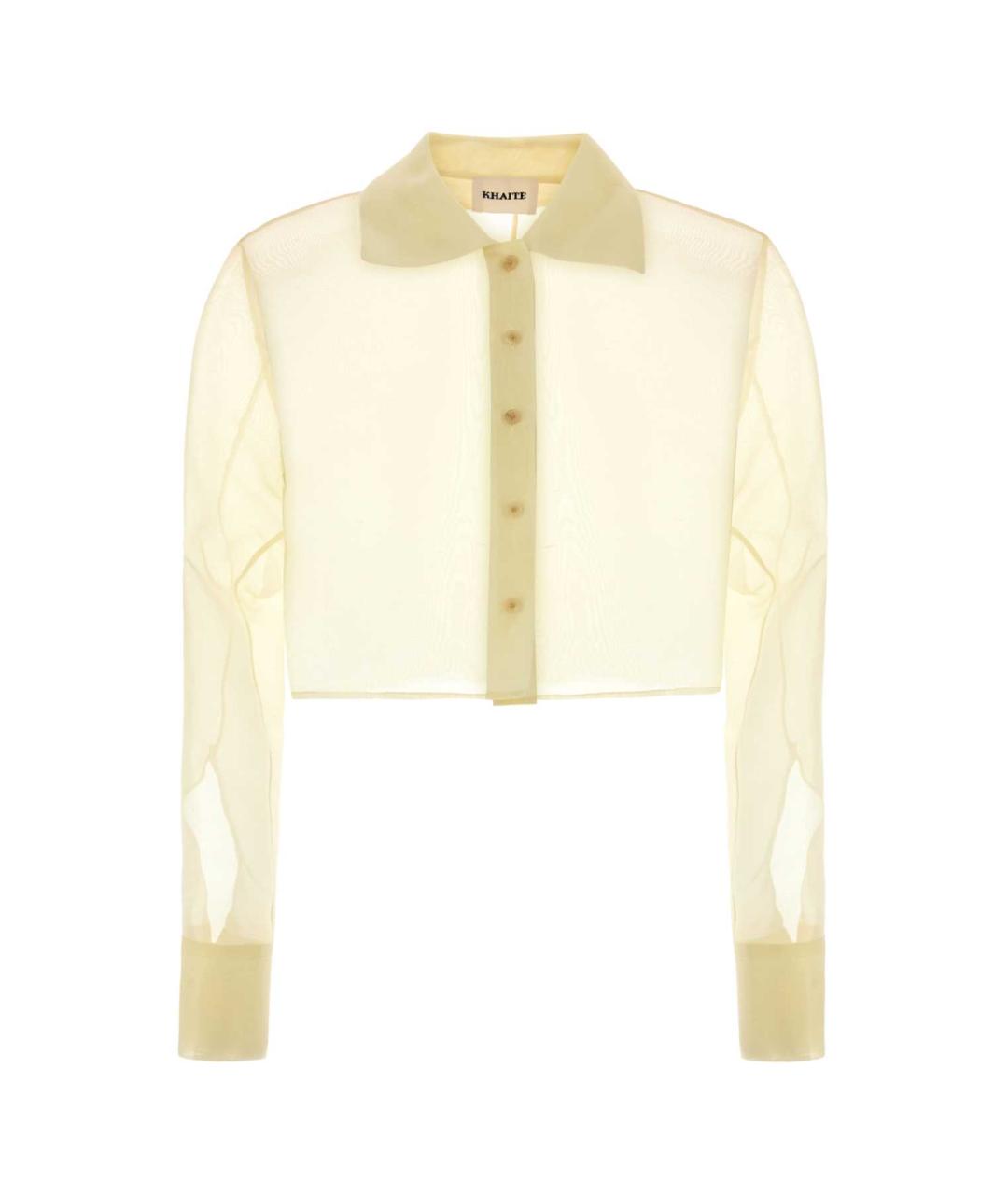 KHAITE Желтая шелковая блузы, фото 1