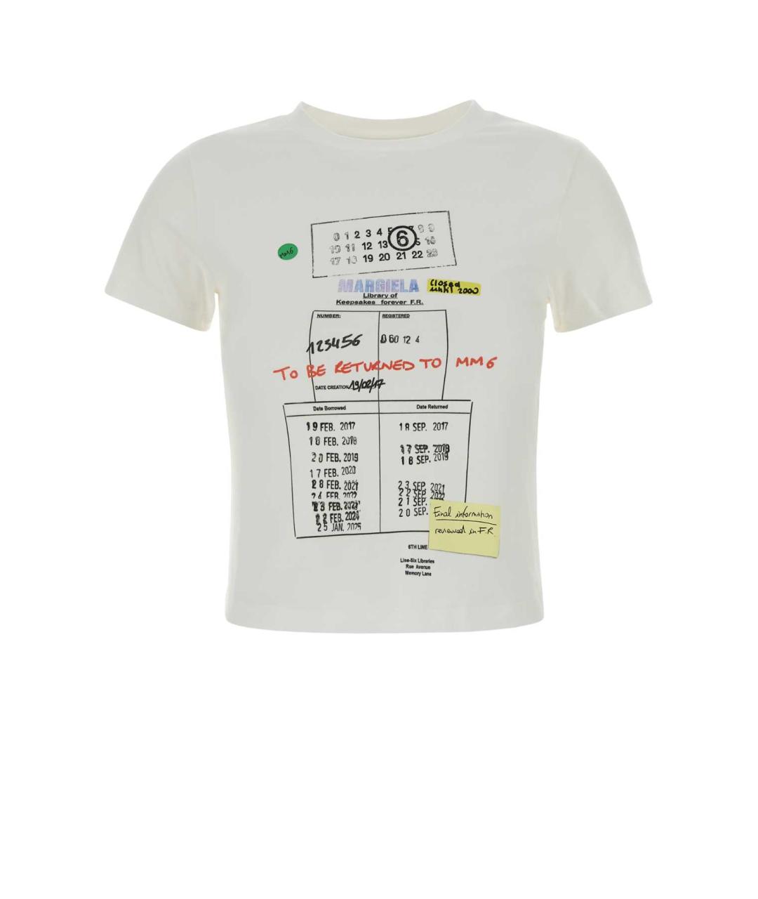 MM6 MAISON MARGIELA Белая хлопковая футболка, фото 1