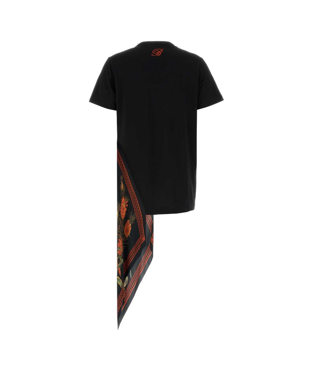 BLUMARINE Черная хлопковая футболка, фото 2