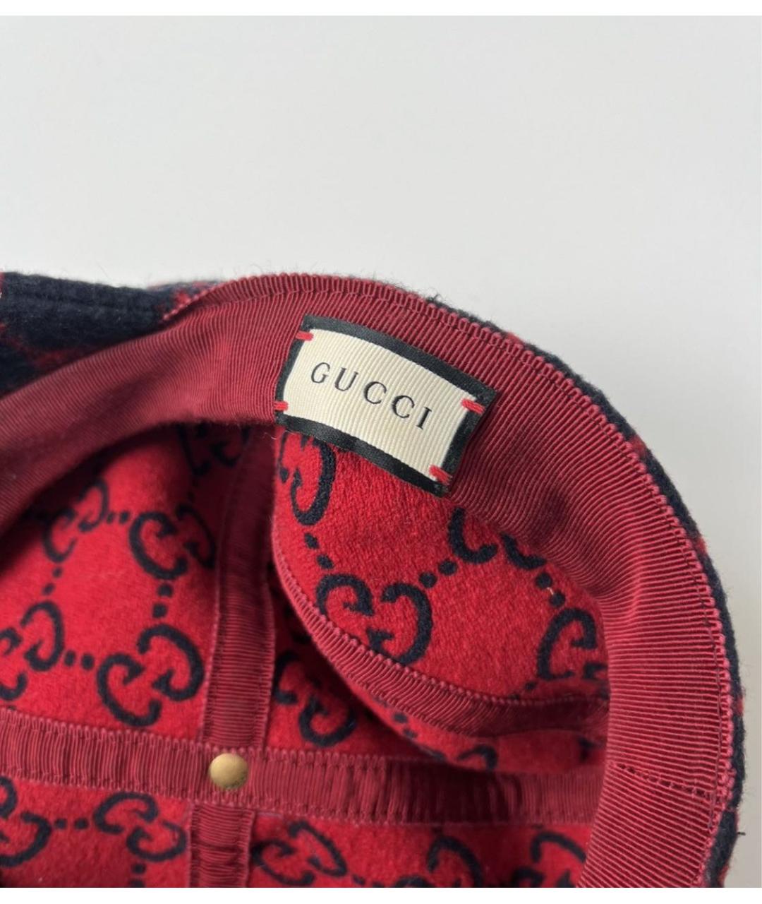 GUCCI Темно-синяя шерстяная кепка/бейсболка, фото 4