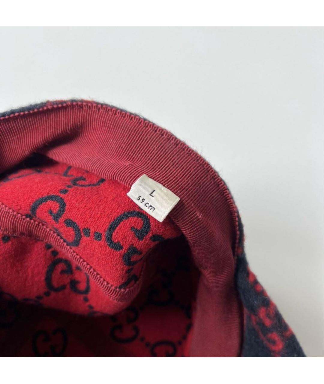 GUCCI Темно-синяя шерстяная кепка/бейсболка, фото 5