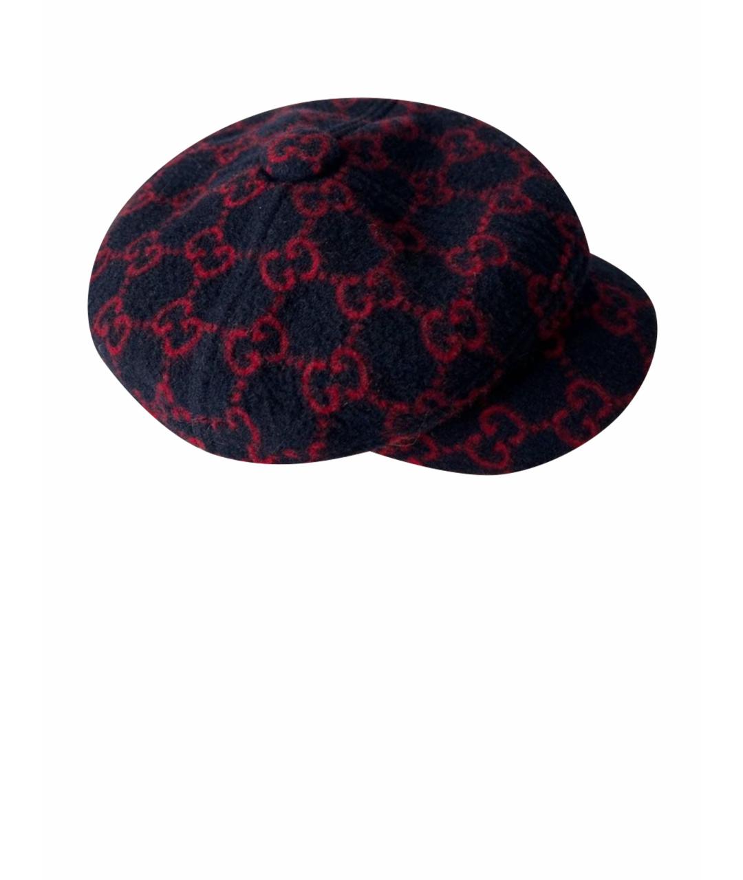 GUCCI Темно-синяя шерстяная кепка/бейсболка, фото 1