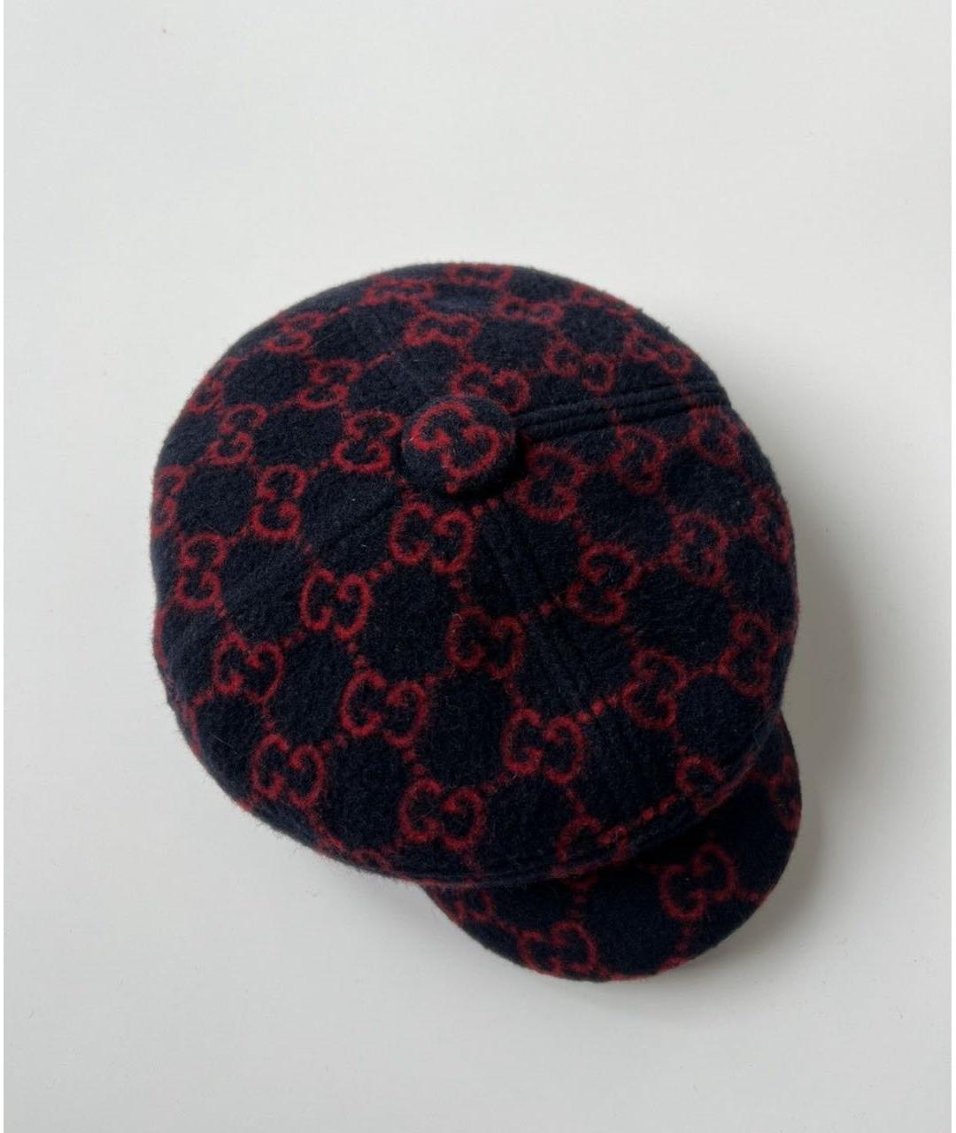 GUCCI Темно-синяя шерстяная кепка/бейсболка, фото 2