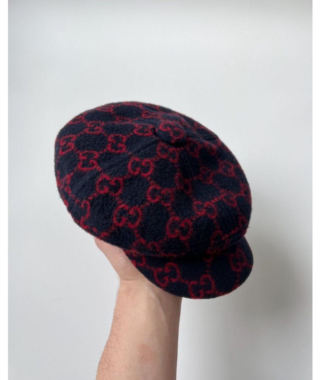 GUCCI Темно-синяя шерстяная кепка/бейсболка, фото 6