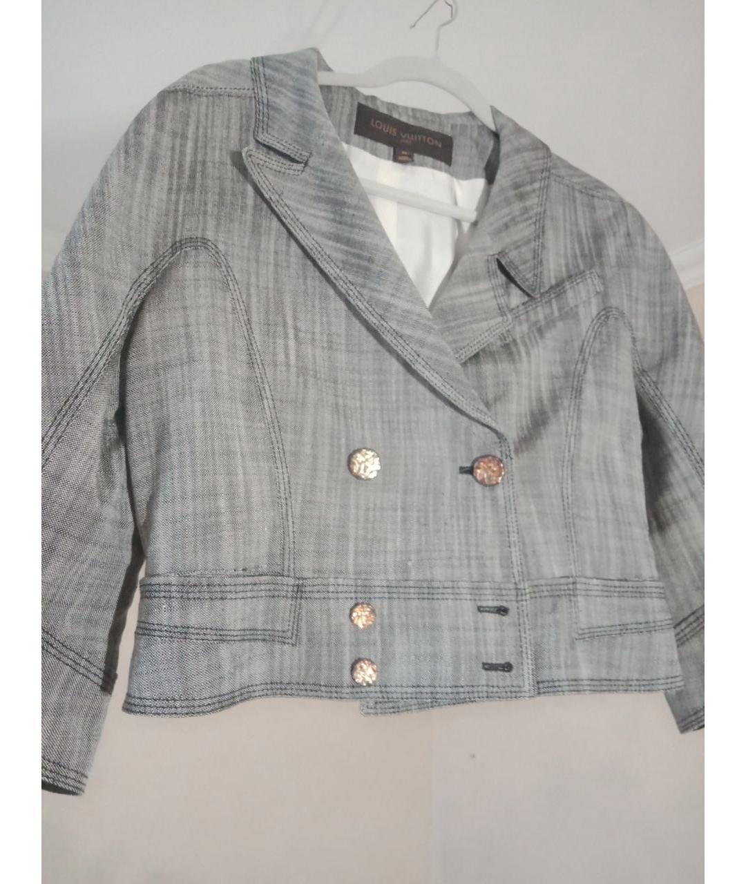 LOUIS VUITTON Серый хлопковый жакет/пиджак, фото 6
