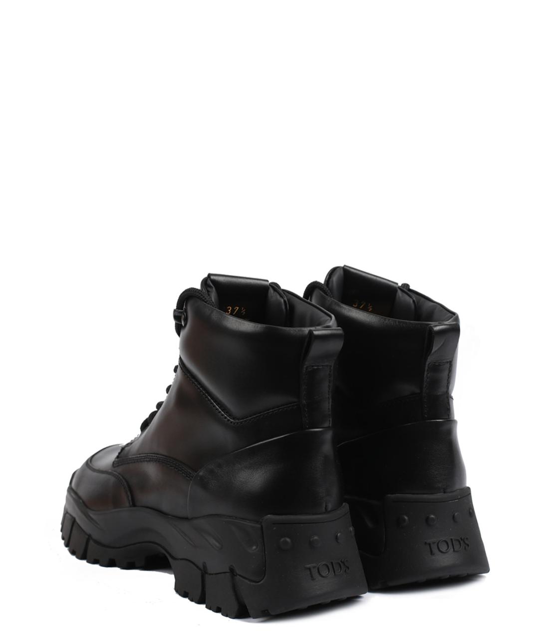 TOD'S Черные кожаные ботинки, фото 4