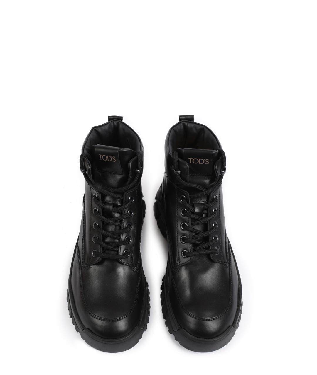 TOD'S Черные кожаные ботинки, фото 2