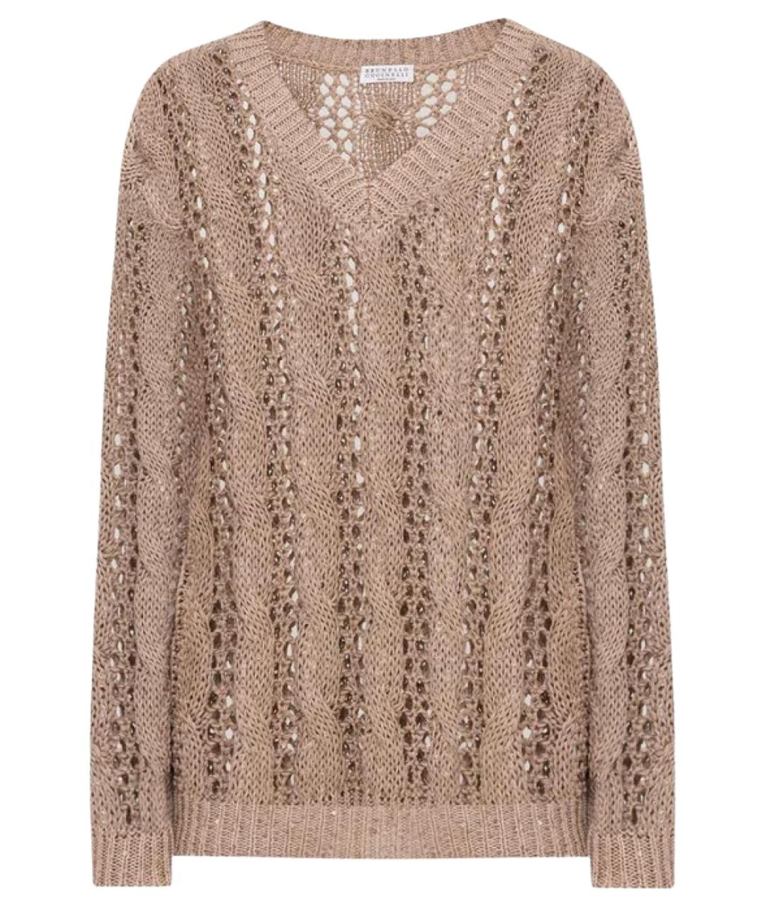 BRUNELLO CUCINELLI Бежевый хлопковый джемпер / свитер, фото 1