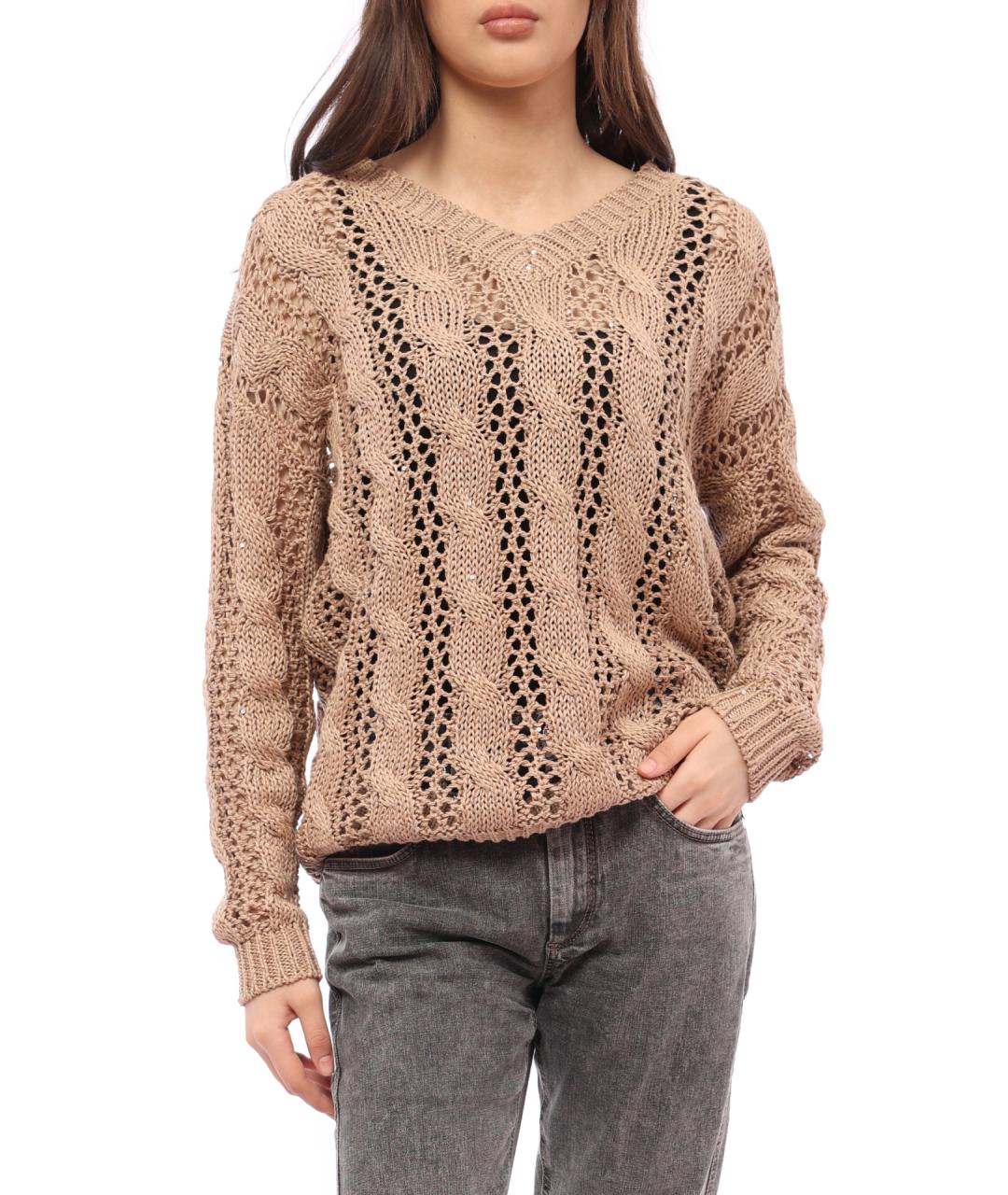 BRUNELLO CUCINELLI Бежевый хлопковый джемпер / свитер, фото 6