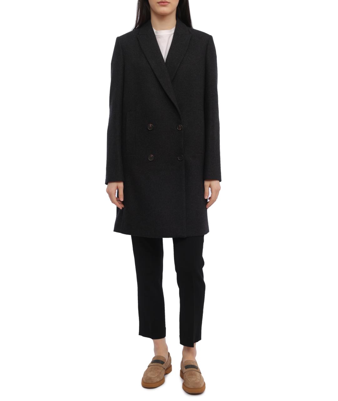 BRUNELLO CUCINELLI Черное шерстяное пальто, фото 2