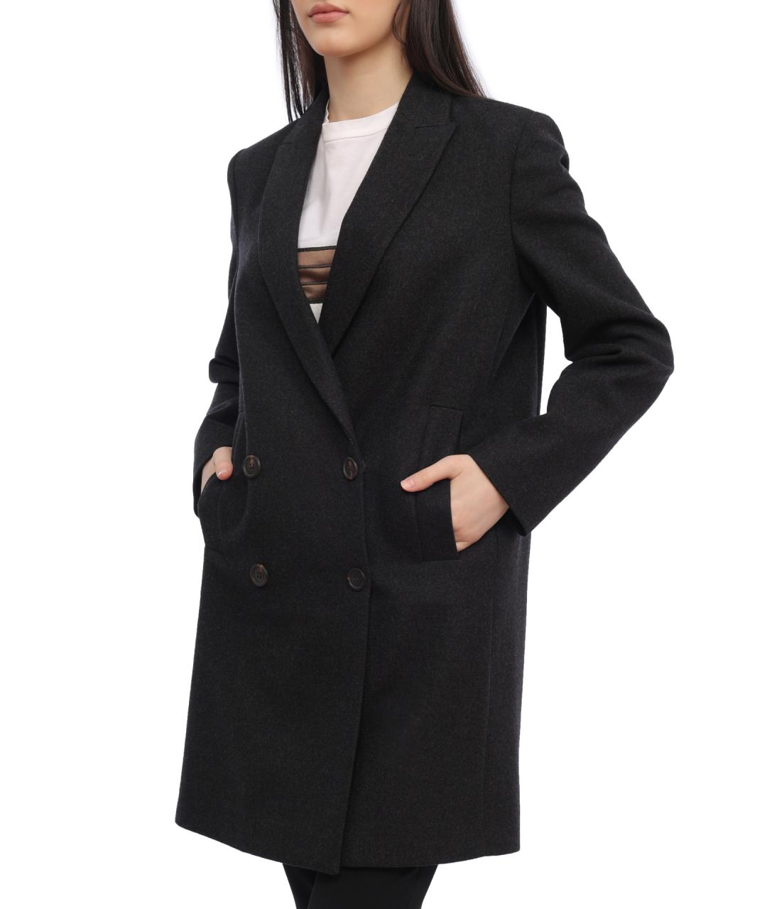 BRUNELLO CUCINELLI Черное шерстяное пальто, фото 3