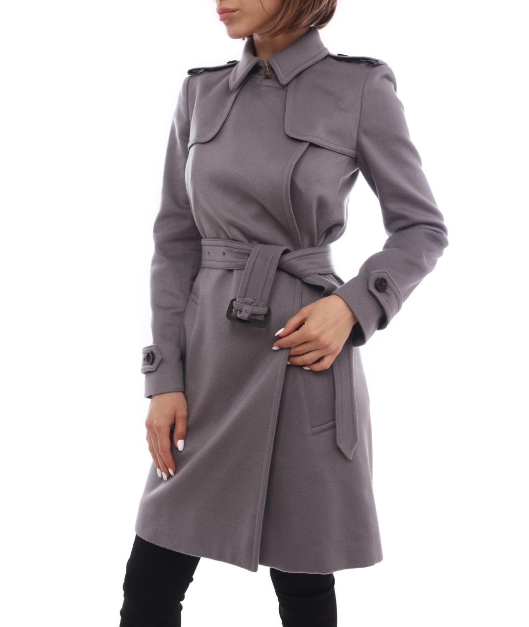 BURBERRY Серое шерстяное пальто, фото 3