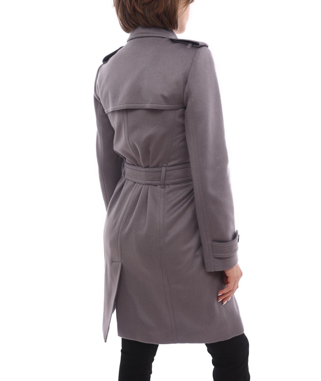 BURBERRY Серое шерстяное пальто, фото 5