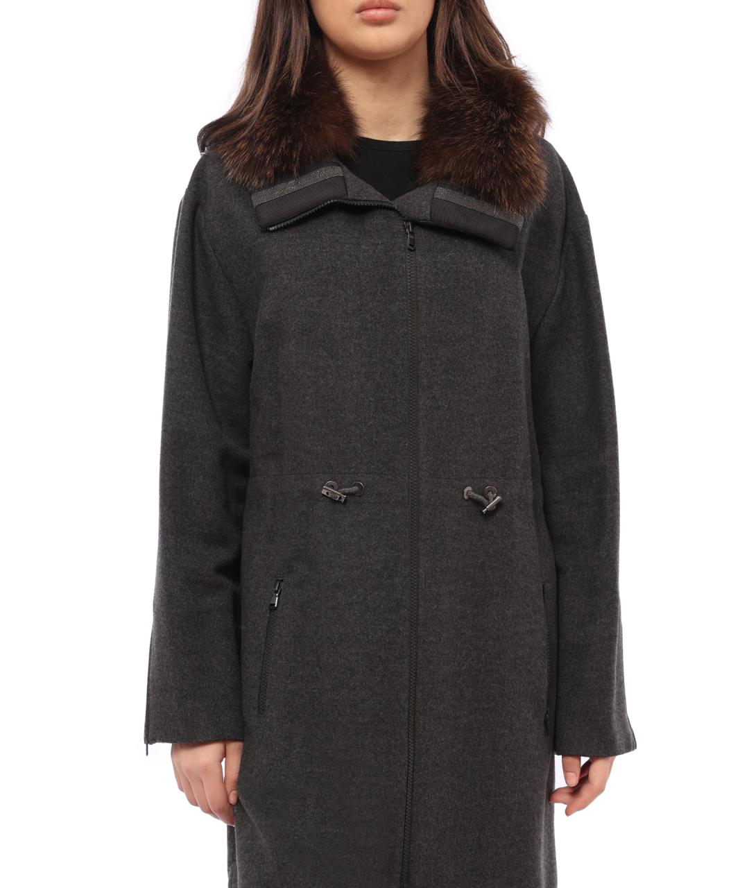BRUNELLO CUCINELLI Антрацитовая шерстяная парка, фото 3