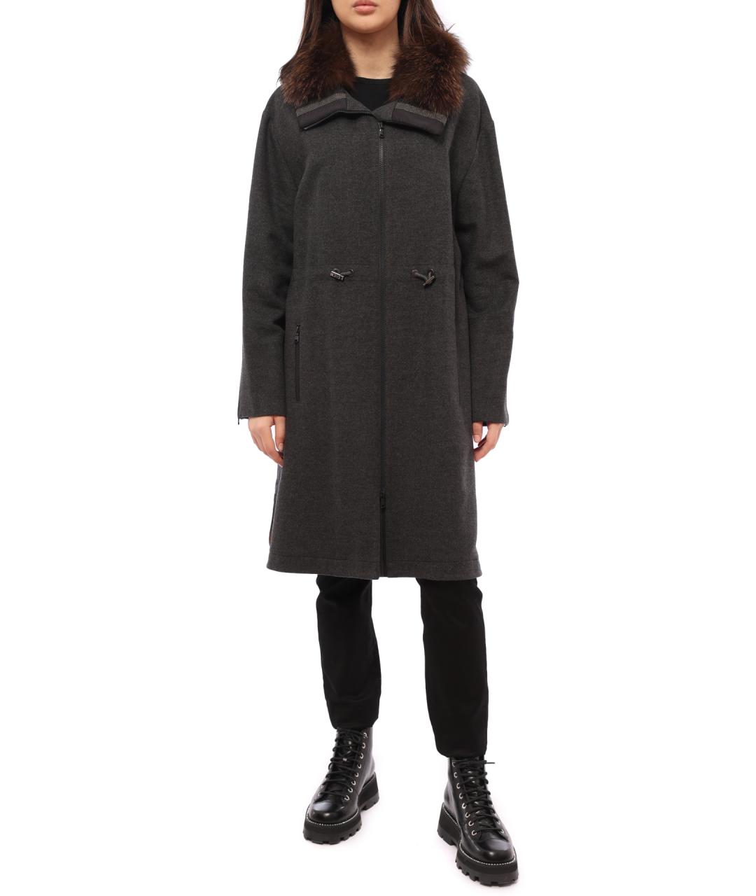 BRUNELLO CUCINELLI Антрацитовая шерстяная парка, фото 1