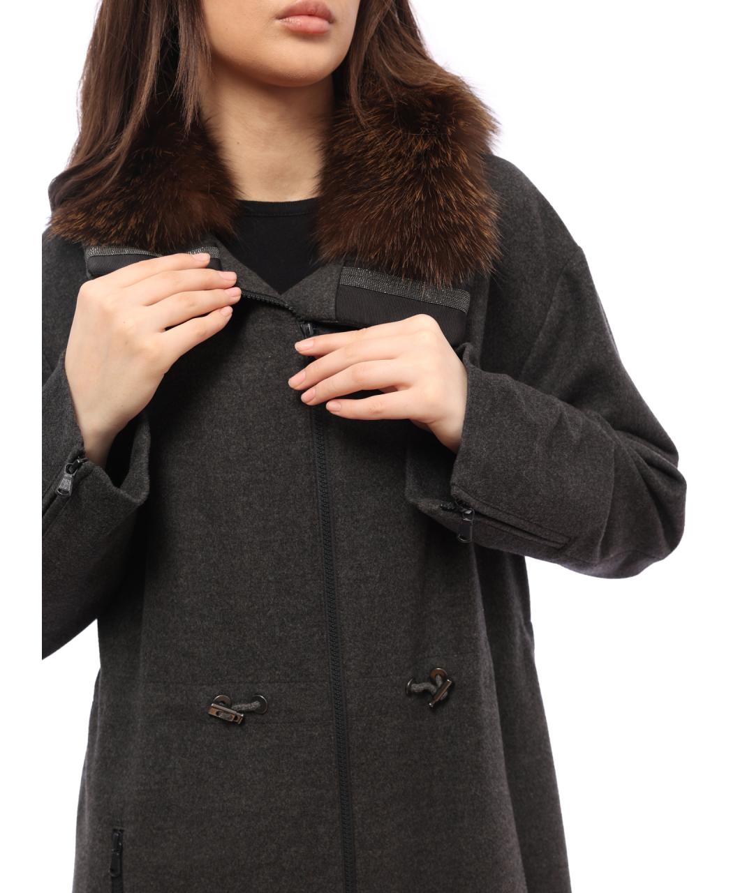 BRUNELLO CUCINELLI Антрацитовая шерстяная парка, фото 2