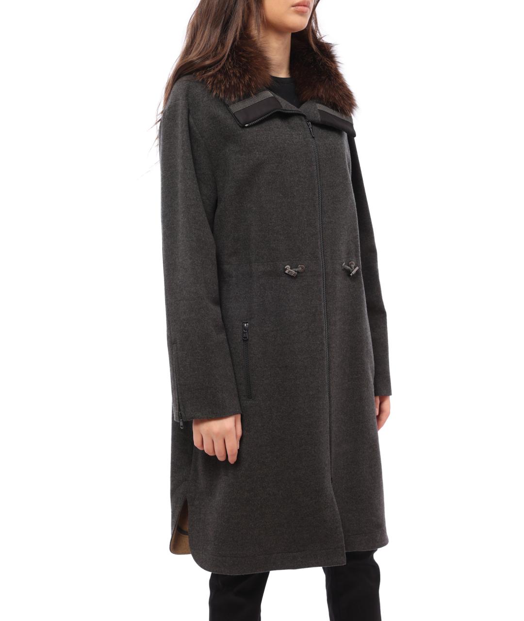 BRUNELLO CUCINELLI Антрацитовая шерстяная парка, фото 4