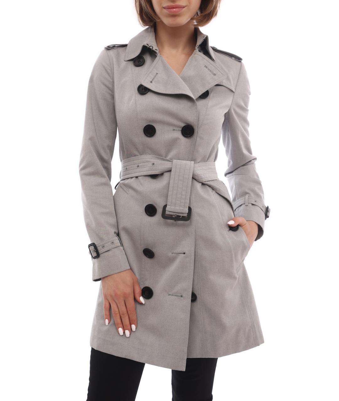 BURBERRY Серый хлопковый тренч/плащ, фото 1