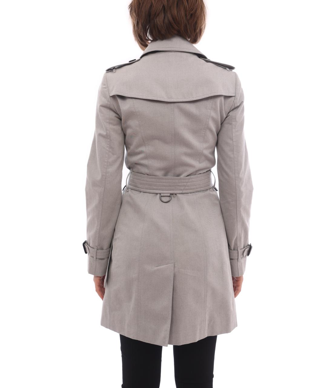 BURBERRY Серый хлопковый тренч/плащ, фото 4