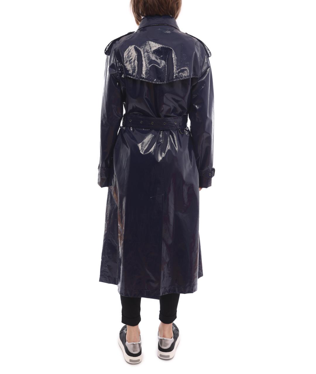 BURBERRY Темно-синий полиуретановый тренч/плащ, фото 4