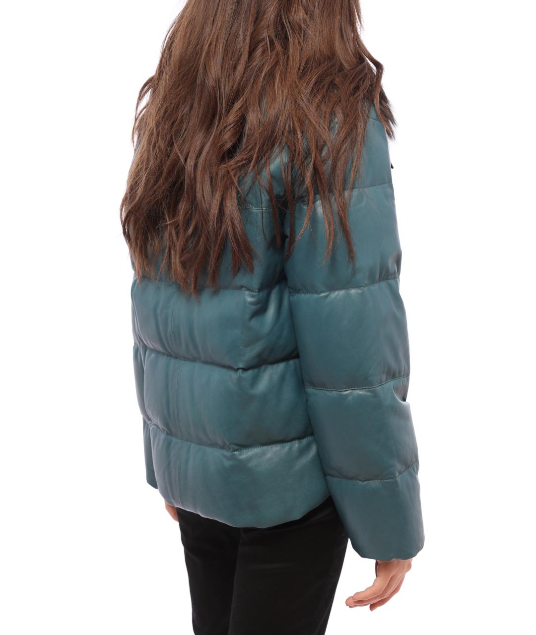 BRUNELLO CUCINELLI Зеленая кожаная куртка, фото 2